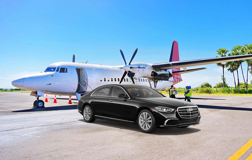 drop off at airport in a luxury vehicle