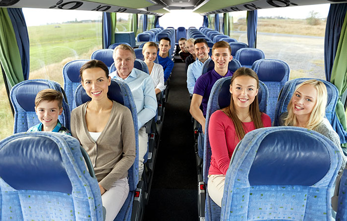 group of people transporting in a luxury van