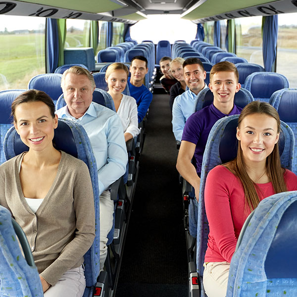 group of people transporting in a luxury van
