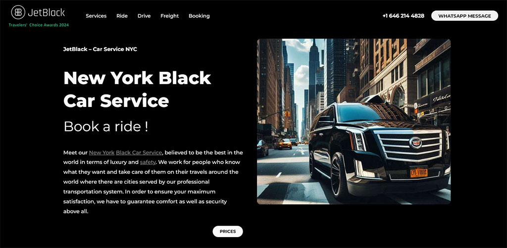 The official logo for JetBlack Transportation, a global chauffeur service