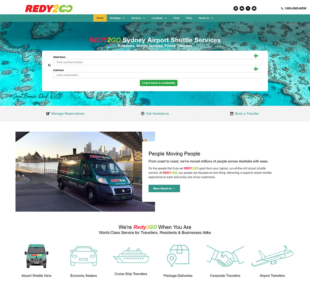 REDY2GO airport shuttle bus in Sydney