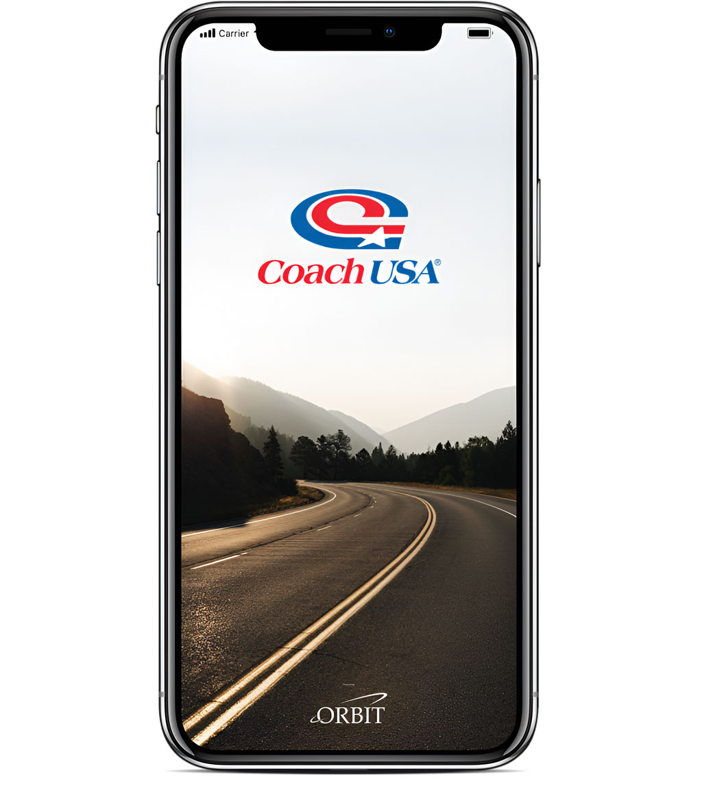 Booking a trip with Coach USA on a mobile phone.