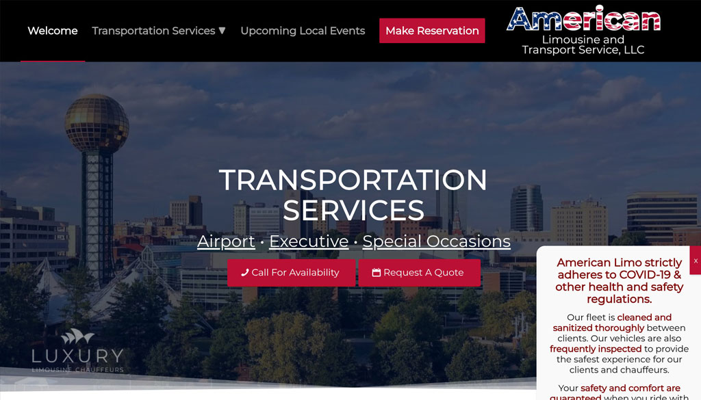 American Limousine and Transport Service Screenshot