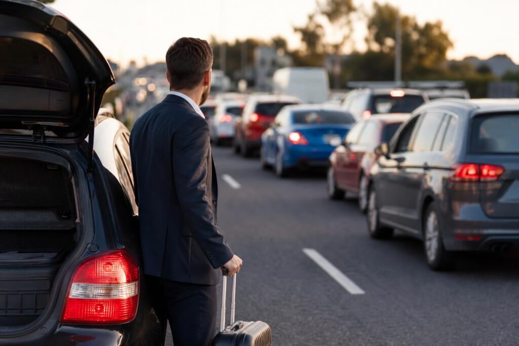 how to get from hotel to airport in peak traffic