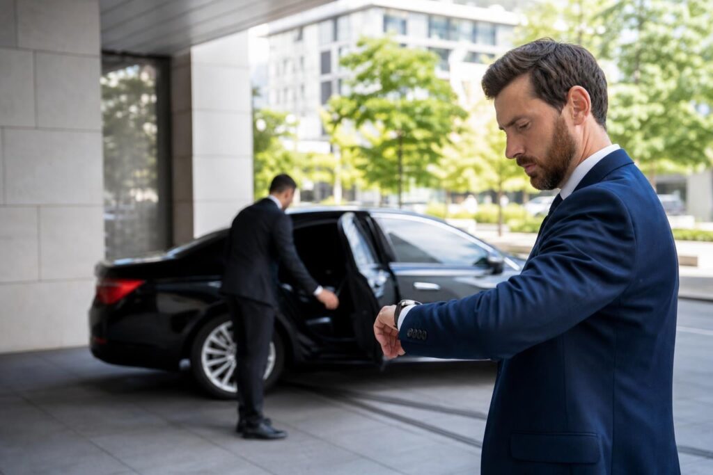 worried about driver showing late to important meeting