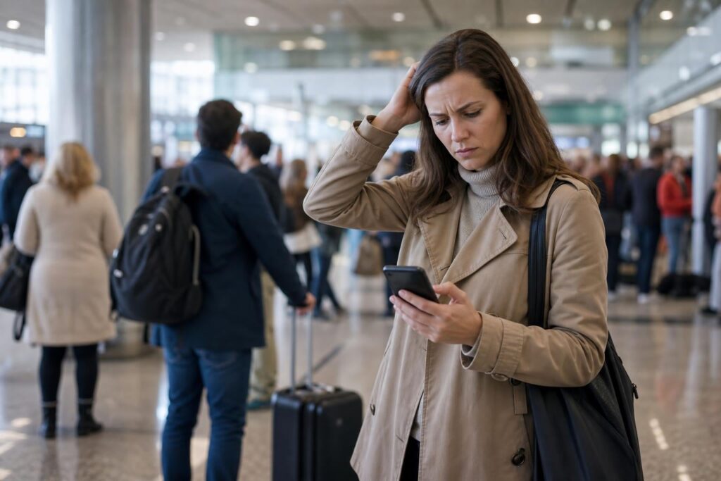 confusion about international arrivals meeting point